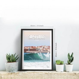 Affiche surf  Dream Spot Surf Supertubos Awesome Maps