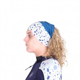 Cache cou / Bandeau déperlant et polaire Mellow Sea (Blanc/Bleu)