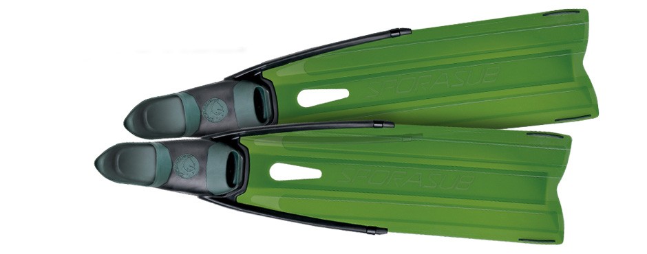 Palmes De Plongée Sporasub Spitfire Varech Vert - Lame Douce - Taille 43/44 - Apnée