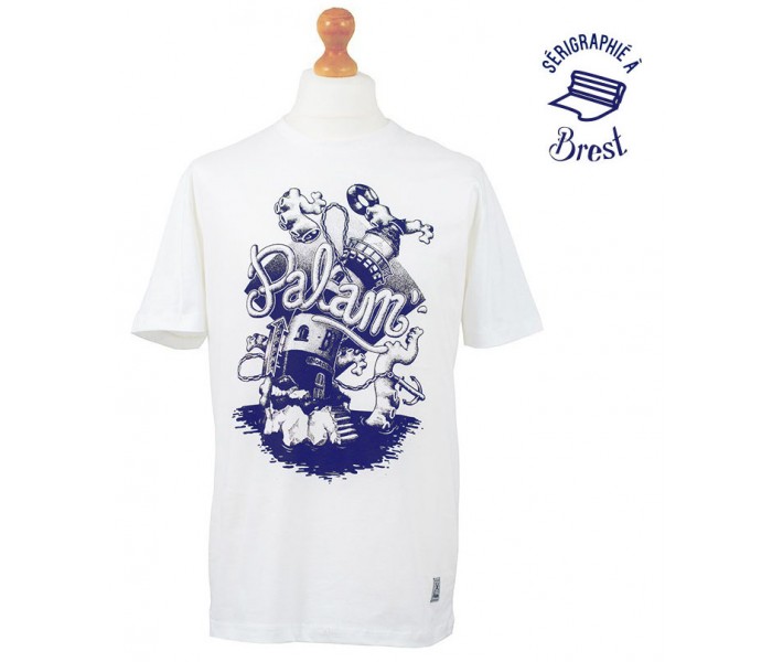 T-Shirt Palam Senor Octopus (Blanc et logo bleu)