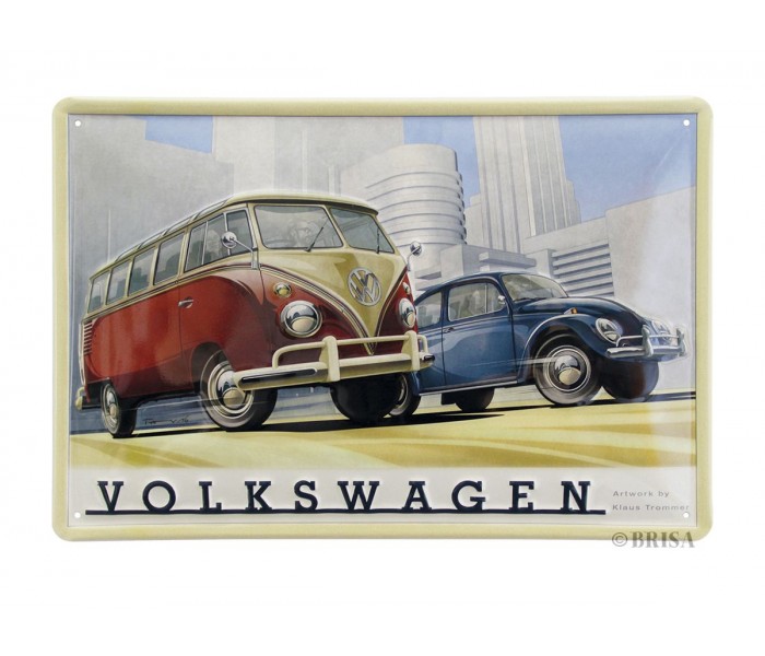 Plaque en métal VW T1 & Coccinelle (Samba)