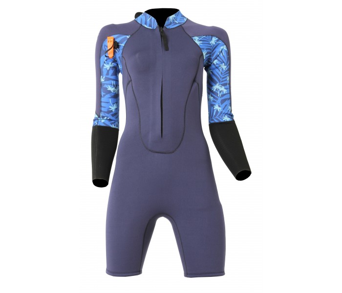 Shorty femme Ocean Step Optimizer double-zip 4/3mm (bleu/maldives)