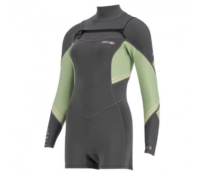 Shorty manches longues femme Prolimit Fire 2/2mm Freezip (Sage)