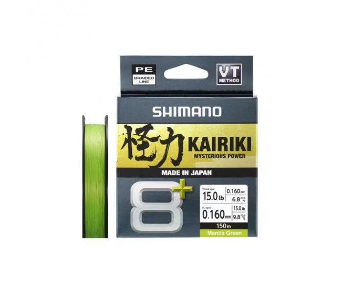 Tresse Shimano Kairiki 8+ (9.8kg - Diam 0.16 - 150m - M Green)