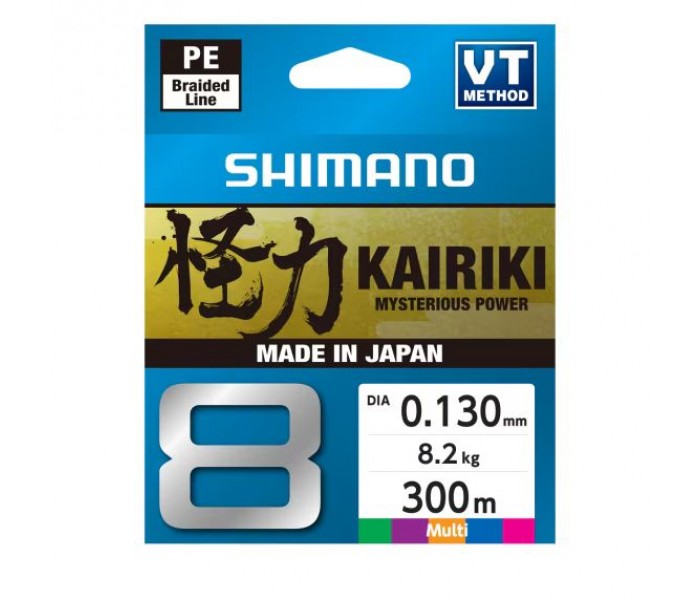 Tresse Shimano Kairiki 8 (10lb/7.4kg - Diam 0.13 - 300m - Multi)