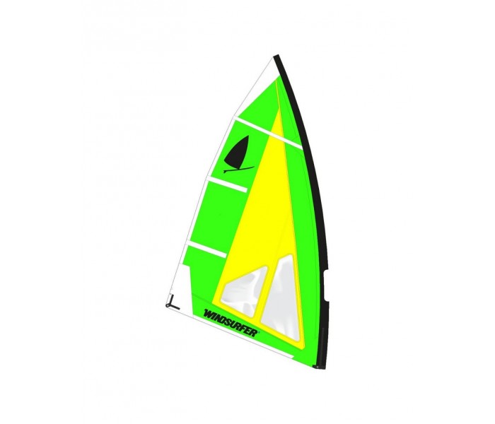Gréement complet XO-Sails et voile Windsurfer LT 5.7 m² (Vert/Jaune)