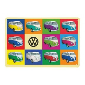 Plaque en métal VW T1 (Multicolor)
