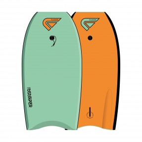 Bodyboard Flood Usurper EPS 39 (Seagreen/Tangerine) + leash