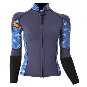 Veste femme néoprène Ocean Step 2/2 mm (Bleu/Maldives)