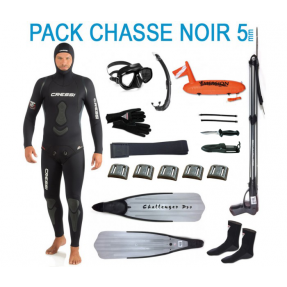 Pack complet chasse sous-marine noir 5mm