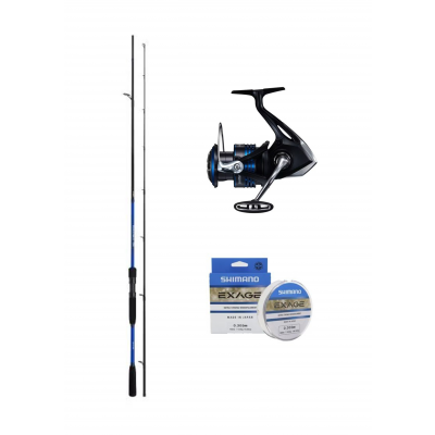 Pack Shimano Canne Vengeance Dx Spin Sea Bass (2 brins) + moulinet nexave + nylon