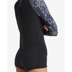 Shorty Manches Longues Billabong Fever Natural 2 mm (noir/floral)