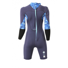 Shorty femme Ocean Step Optimizer double-zip 4/3mm (bleu/maldives)