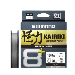Tresse Shimano Kairiki 8+ (16kg - Diam .0.20 - 300m - Steel Grey)