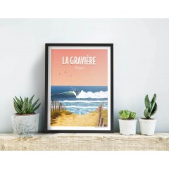 Affiche surf Hossegor Dream Spot Surf La Gravière Awesome Maps