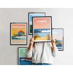 Affiche surf Hossegor Dream Spot Surf La Gravière Awesome Maps