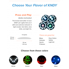 Led à coller LEDKNDY à bouton (vendus par 4) Bleu