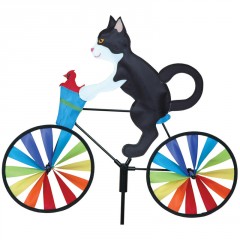 Éolienne girouette bike spinner (tuxedo cat)